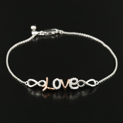Sterling Sapphire Love and Infinity Bracelet