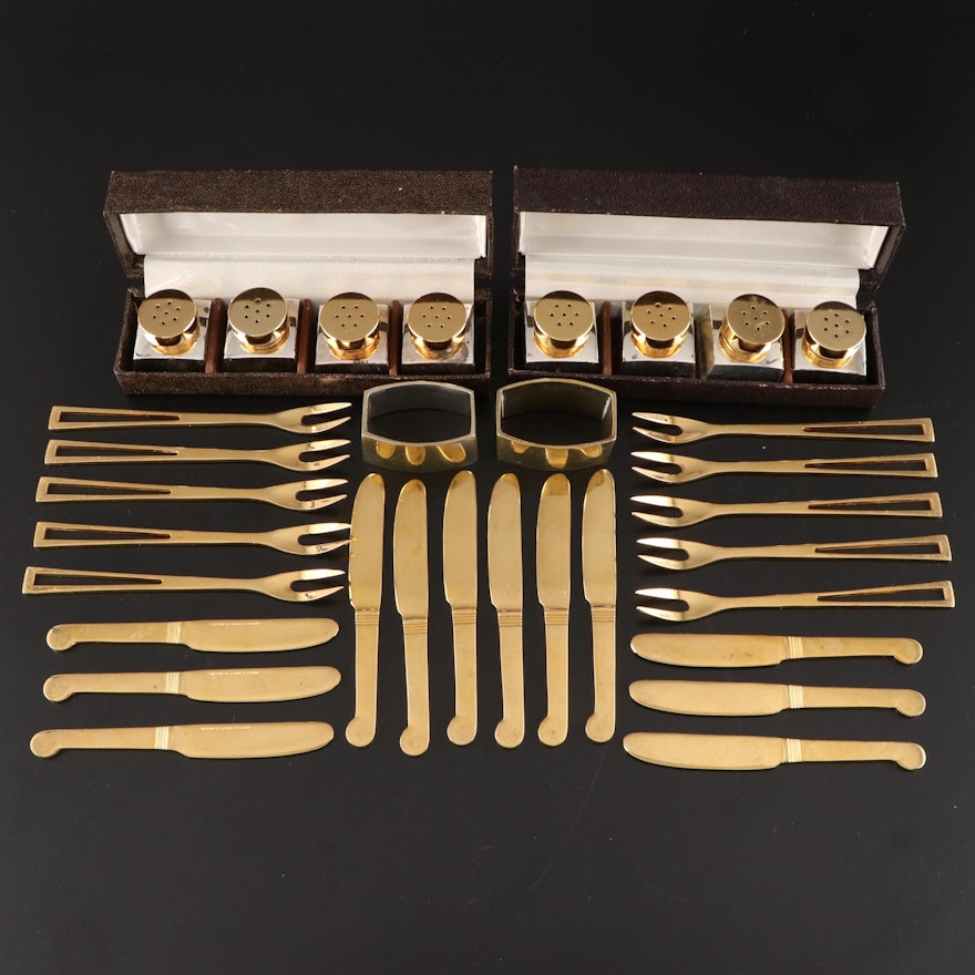 Supreme by Towle Gilt Stainless Flatware with Individual Shakers and Rings
