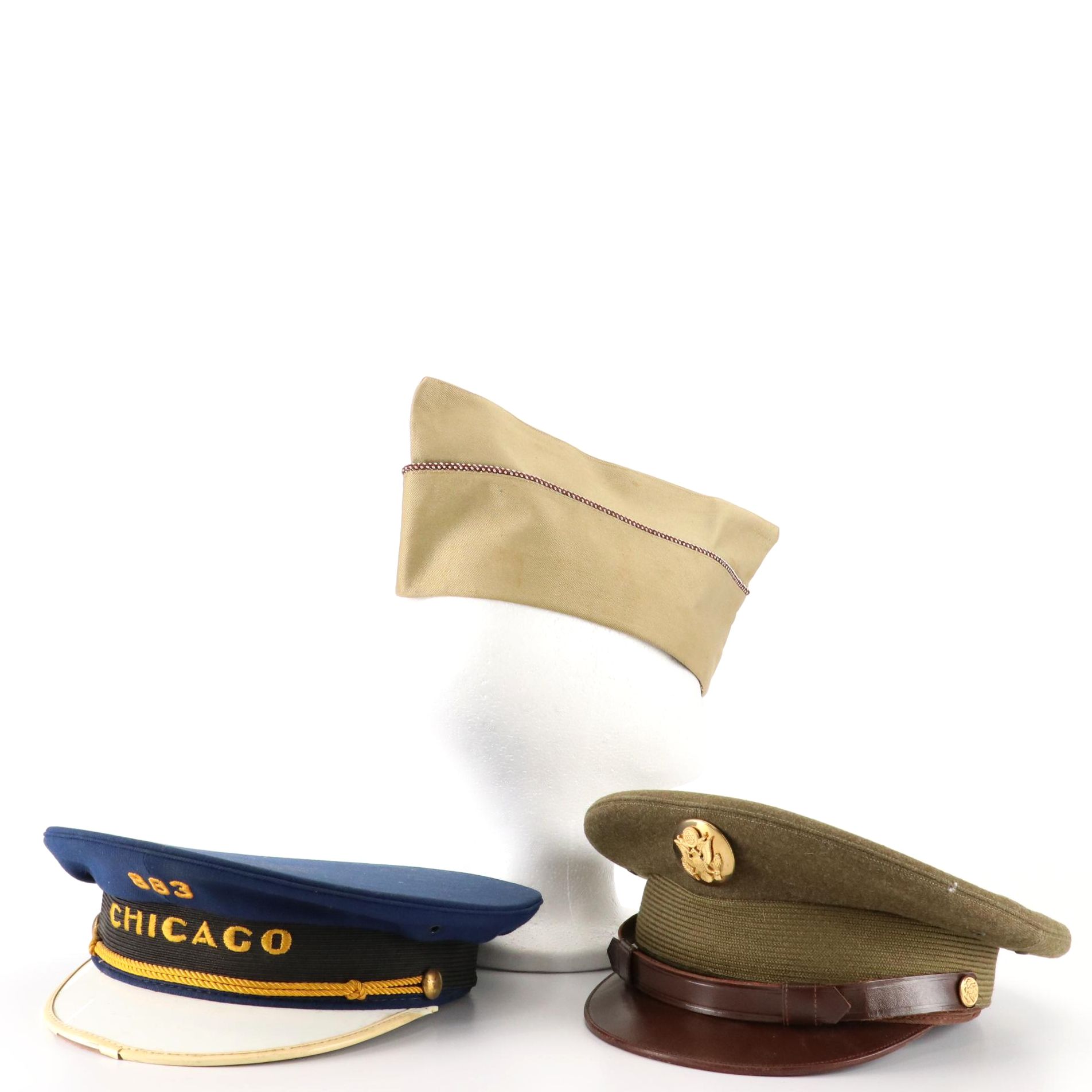 Andy Frain Usher Service Uniform Cap with WWII era U.S. Army Uniform