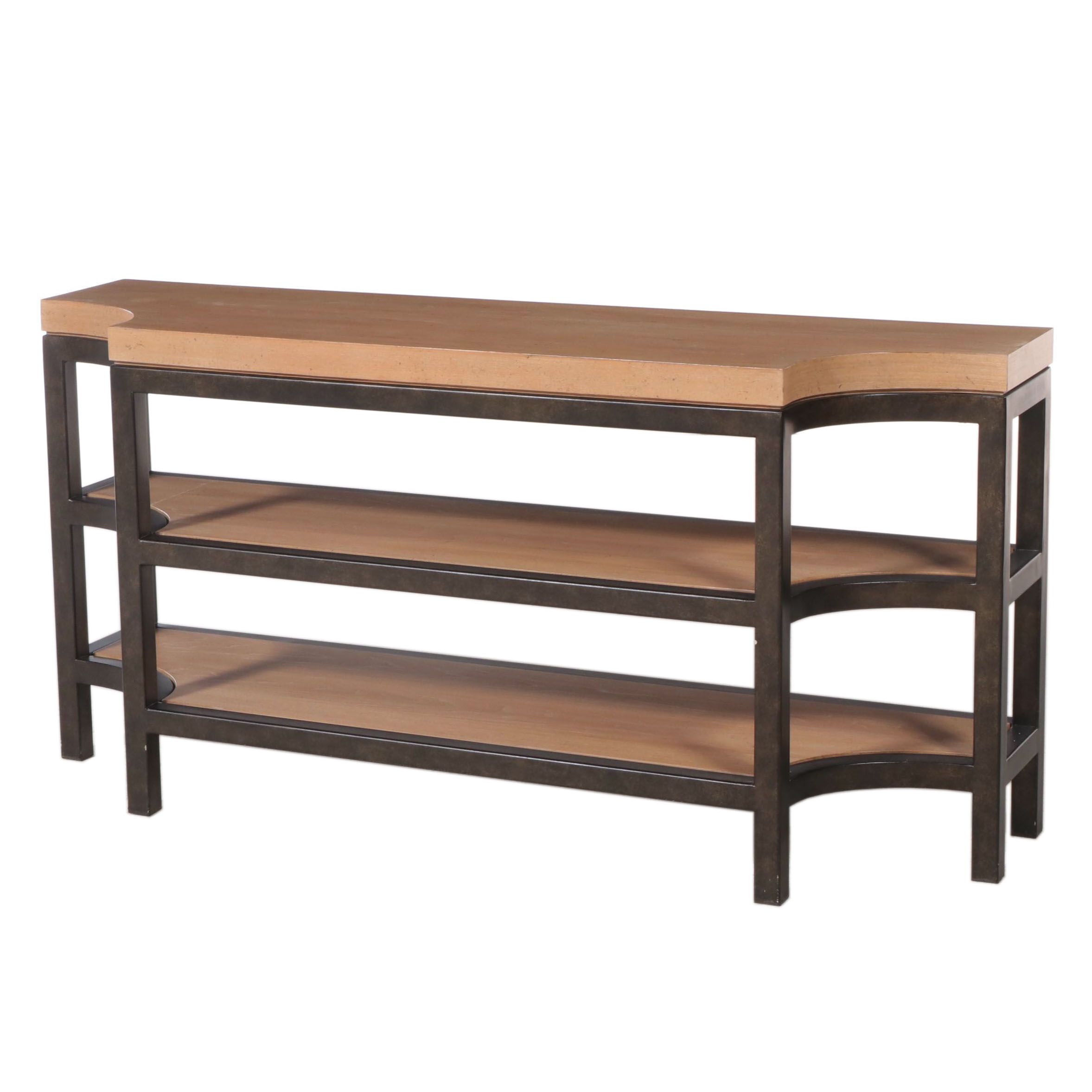 Lexington "Monterey Sands" Elm and BronzePatinated Metal TV Console EBTH