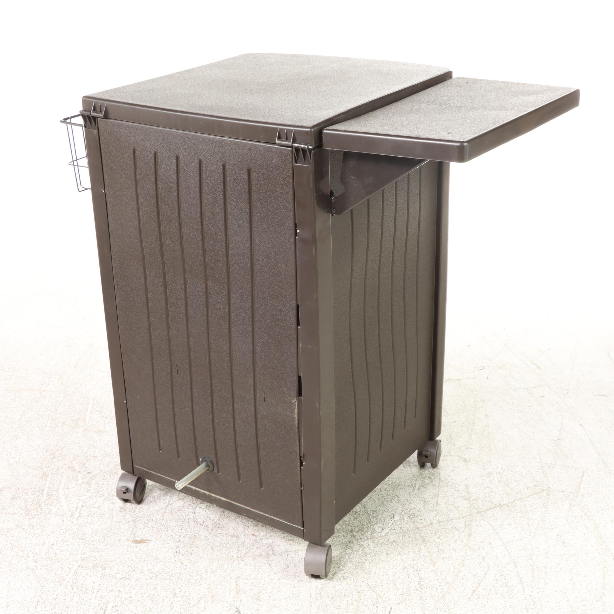 Two Suncast Resin Wicker Patio Storage Seats Plus Deck Cooler EBTH