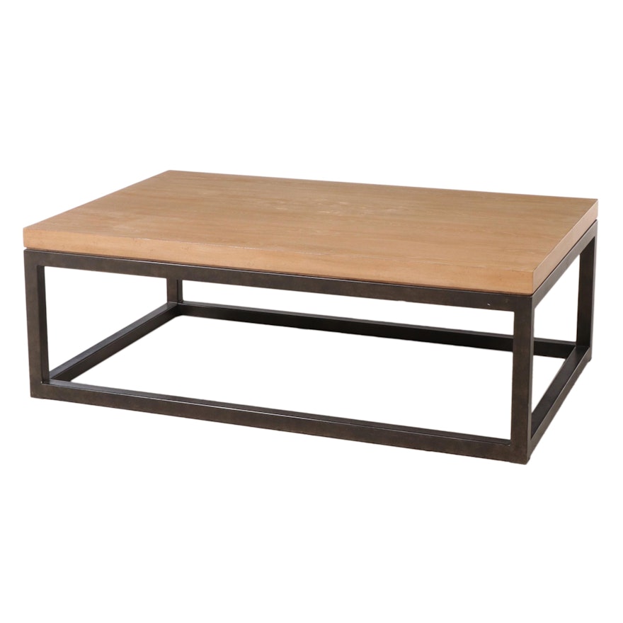 Lexington "Monterey Sands" Elm and Bronze-Patinated Metal Coffee Table