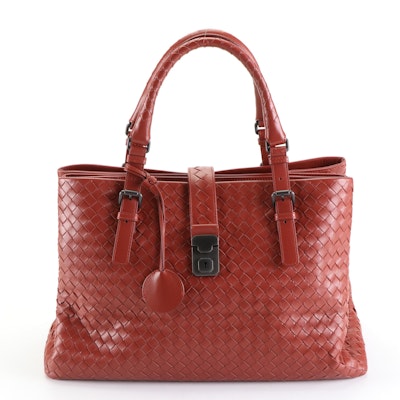 Bottega Veneta Medium Roma Handbag in Intrecciato Nappa Leather