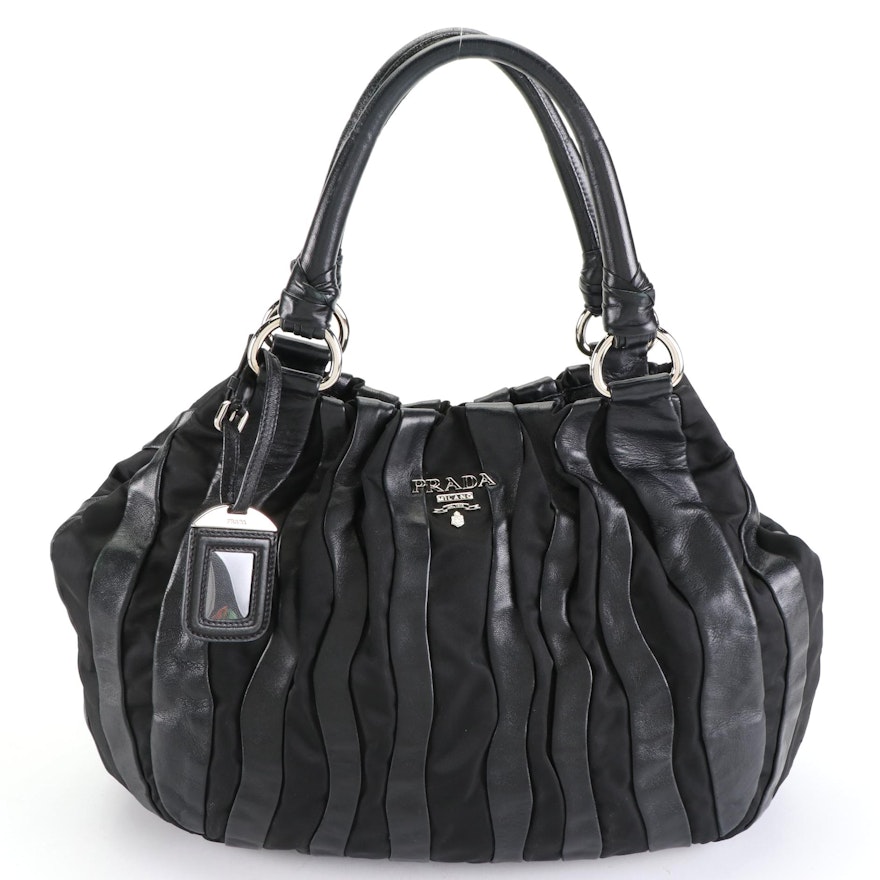 Prada Leather and Nylon Handbag