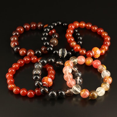 Agate and Rhinestones Featured in Bracelet Collection