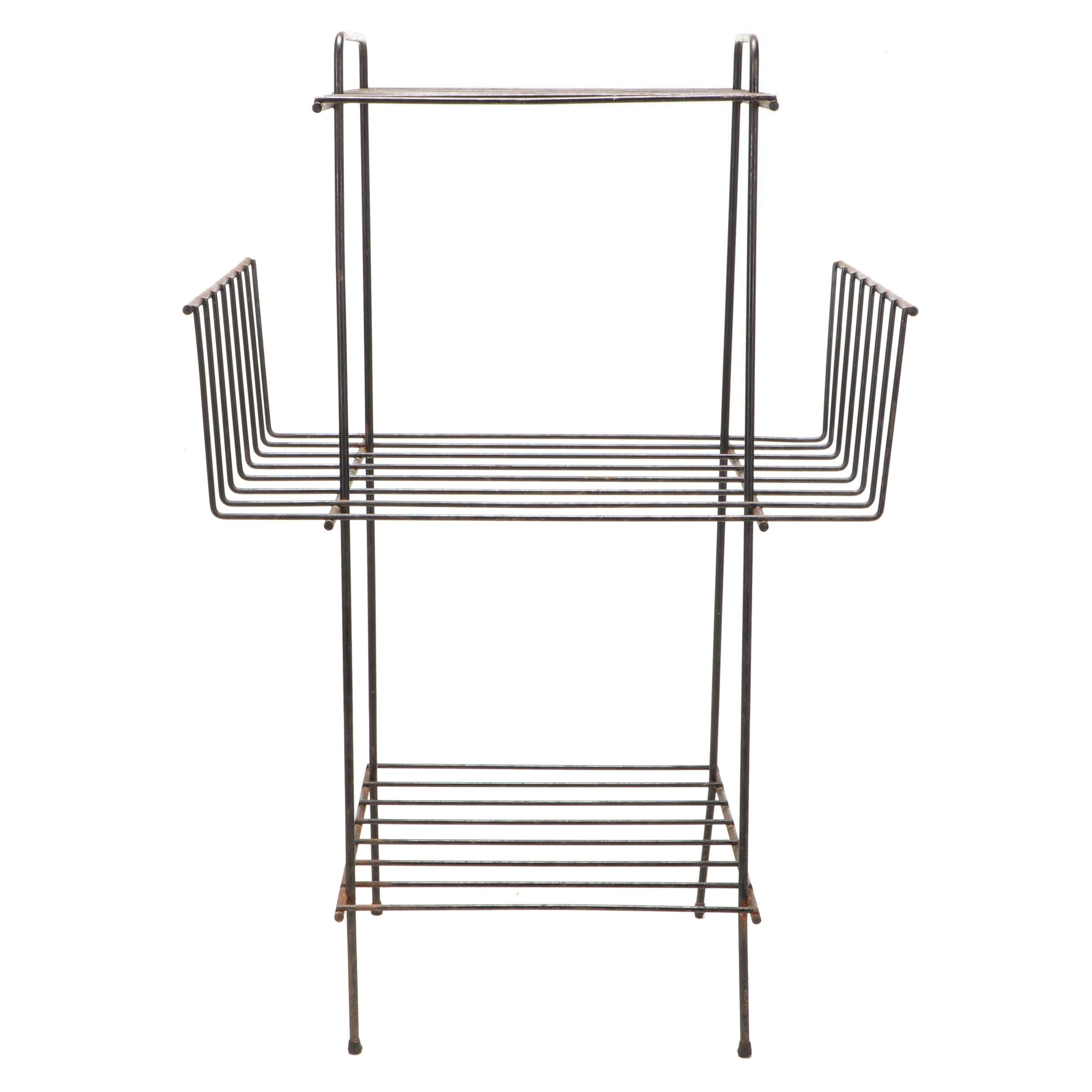 Mid Century Modern Wire LP Shelf EBTH