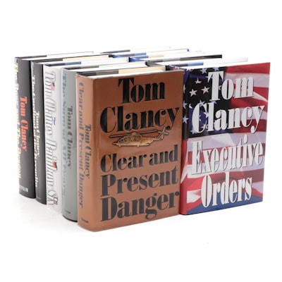 First Edition Tom Clancy Novels Including "Clear and Present Danger"