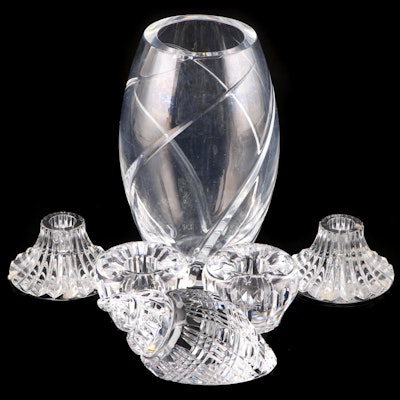 Tiffany & Co. Crystal Vase with Other Crystal Table Accessories