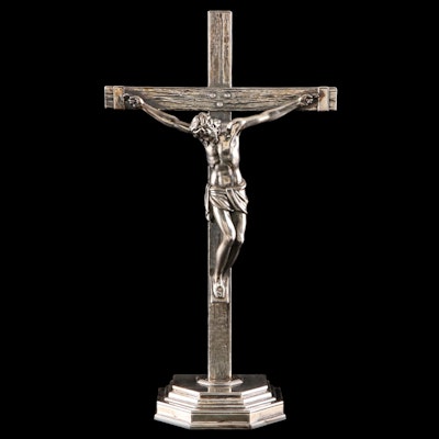 Sterling Silver John 3:16 Table Top Crucifix
