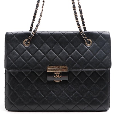Chanel Beauty Lock Flap Tote Bag Medium in Quilted Leather