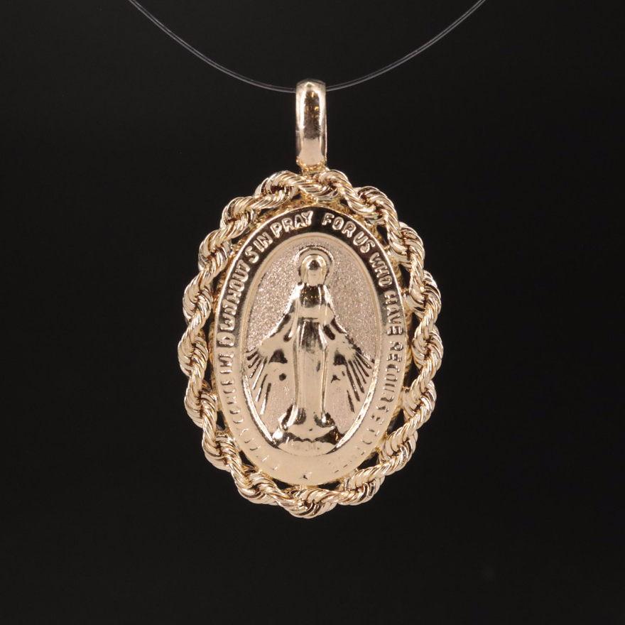 10K Mother Mary Pendant