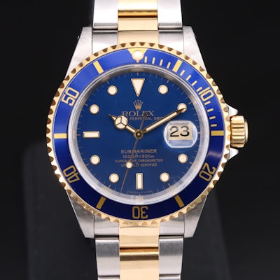 1995 - 1996 Rolex Submariner Date 18K and Stainless Steel Wristwatch