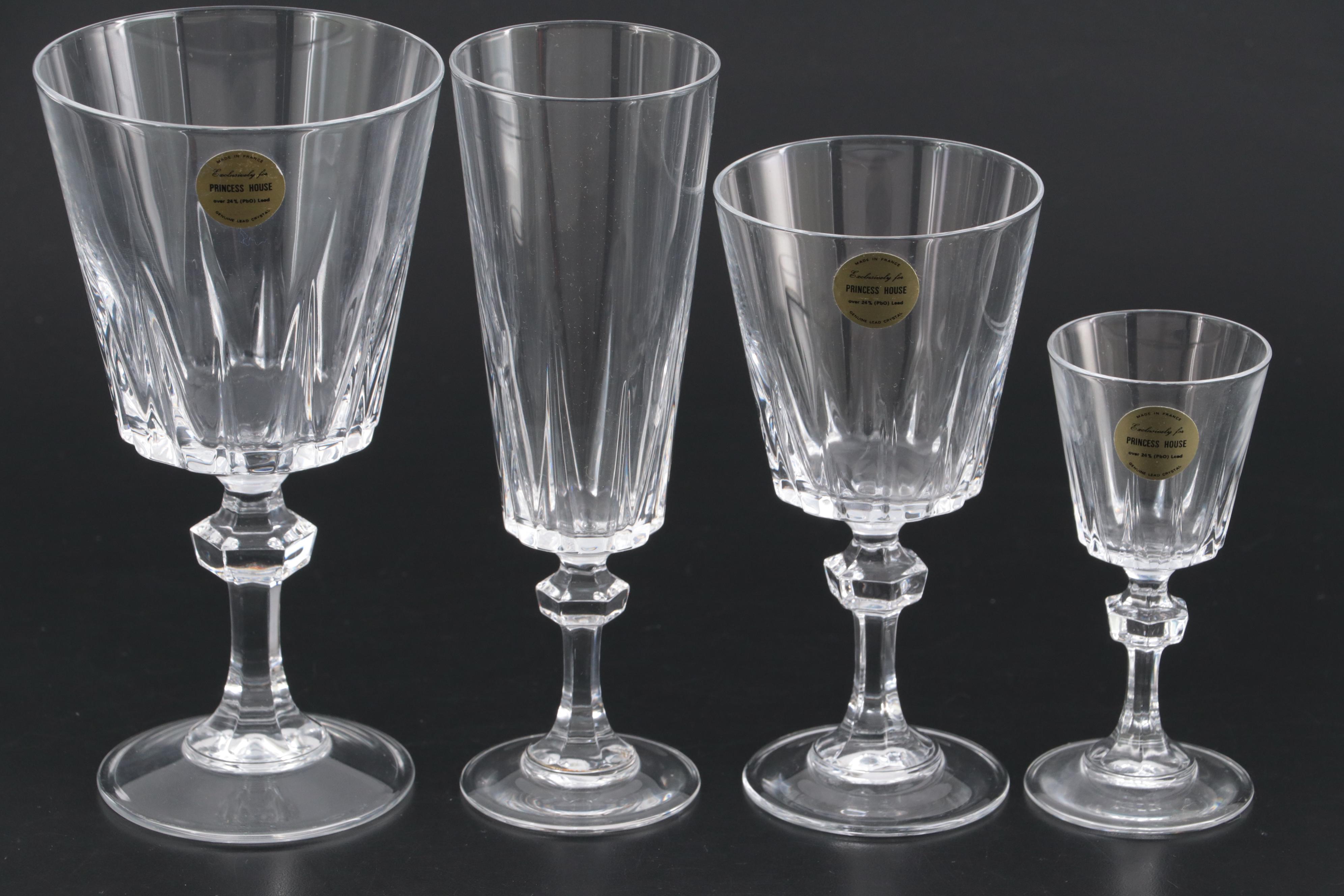 Princess House "Esprit" Crystal Water Goblets and Stemware EBTH