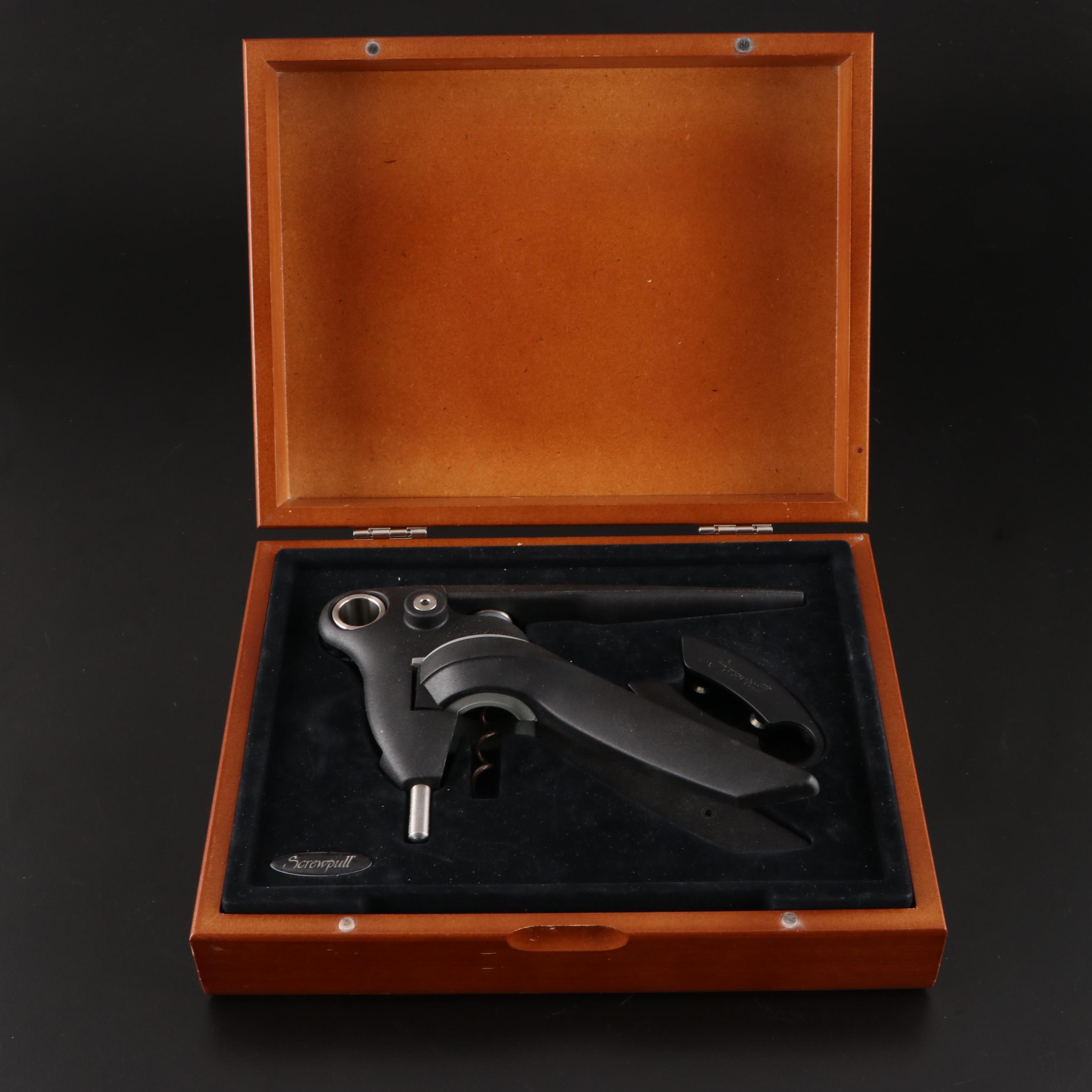 Crystal Ship's Decanter with Silver Plate Wine Cooler and Bottle Opener EBTH