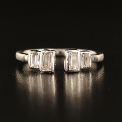 Sterling White Sapphire Torque Ring