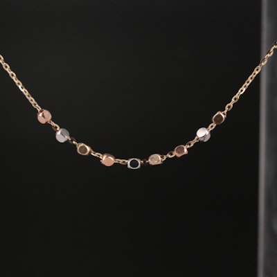 14k Stationary Beads Necklace
