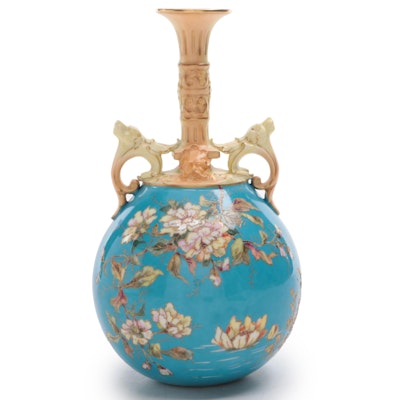 European Porcelain Gilt Accented Bud Vase, Late 19th/ Early 20th Century