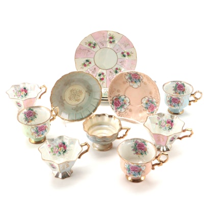 Lefton and Fan Crest Porcelain Teacups and Serveware in Assorted Patterns