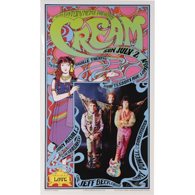 Bob Masse Offset Lithograph Concert Poster "Cream," 1962