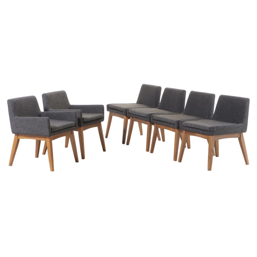 Six Article "Chantel" Upholstered Hardwood Dining Chairs