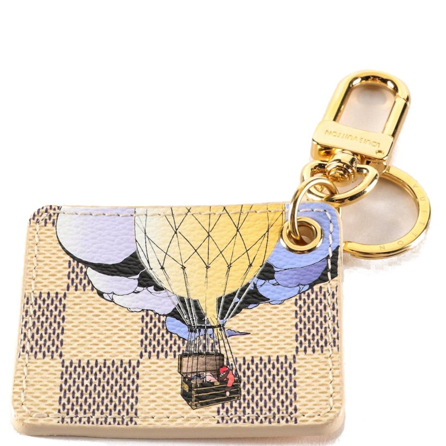 Louis Vuitton Illustre Balloon Key Ring in  Damier Azur Canvas and Leather