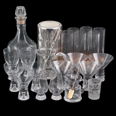 Christofle Silver Plate Wine Chiller with Other Tasting Glasses and Barware