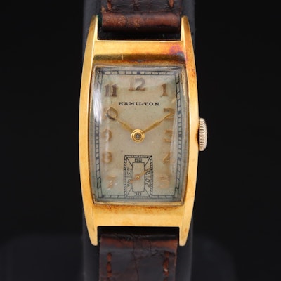 Vintage 18K Hamilton Tank Shape Wristwatch