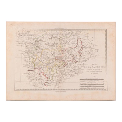 Rigobert Bonne Hand-Colored Map "Cercle de la Basse Saxe. Partie Méridionale"