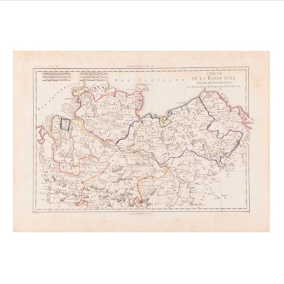Rigobert Bonne Hand-Colored Map "Cercle de la Basse Saxe. Partie Septentrionale"