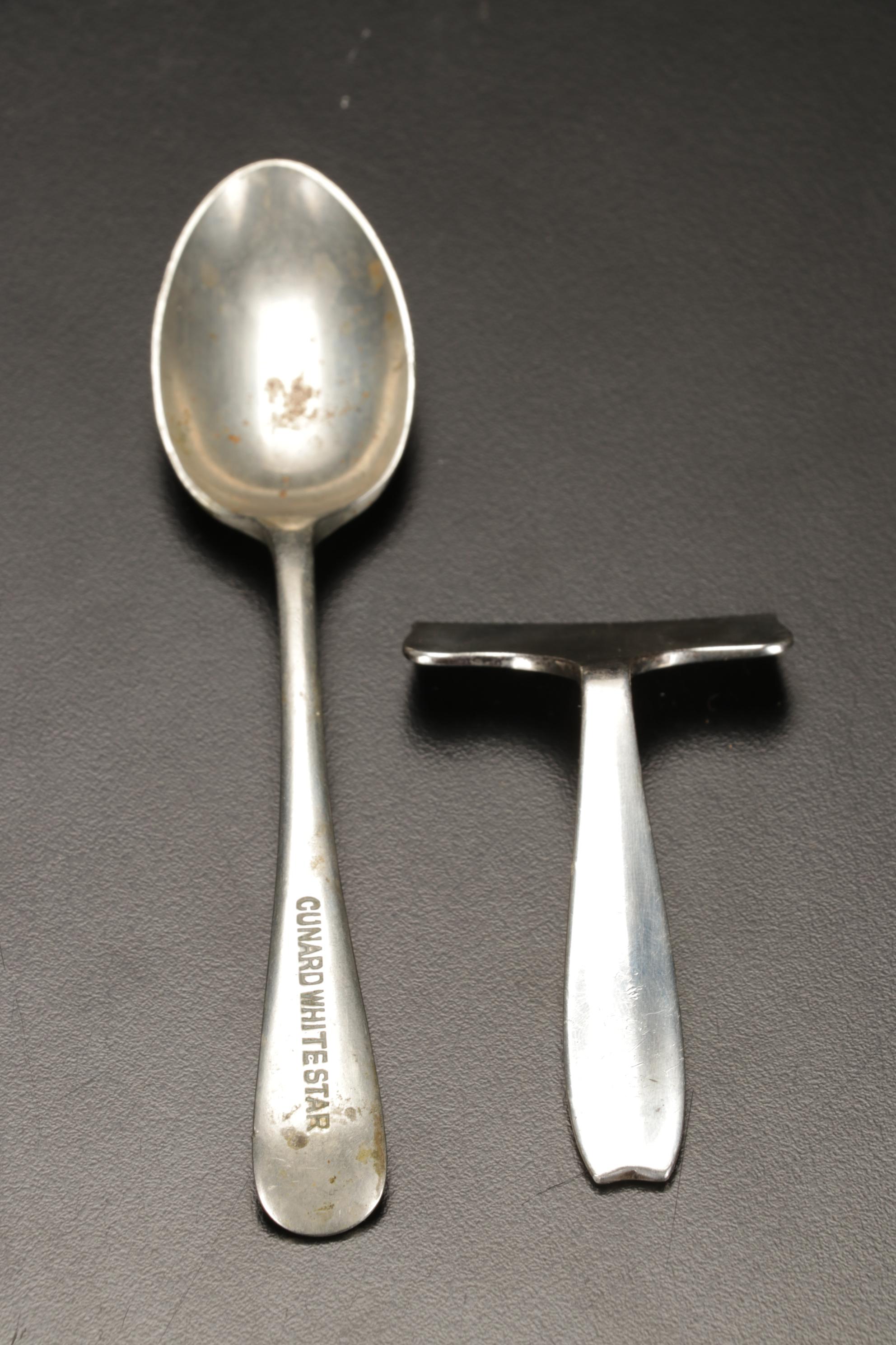 Tiffany & Co. Victorian Sterling Silver Food Pusher with Spoons and