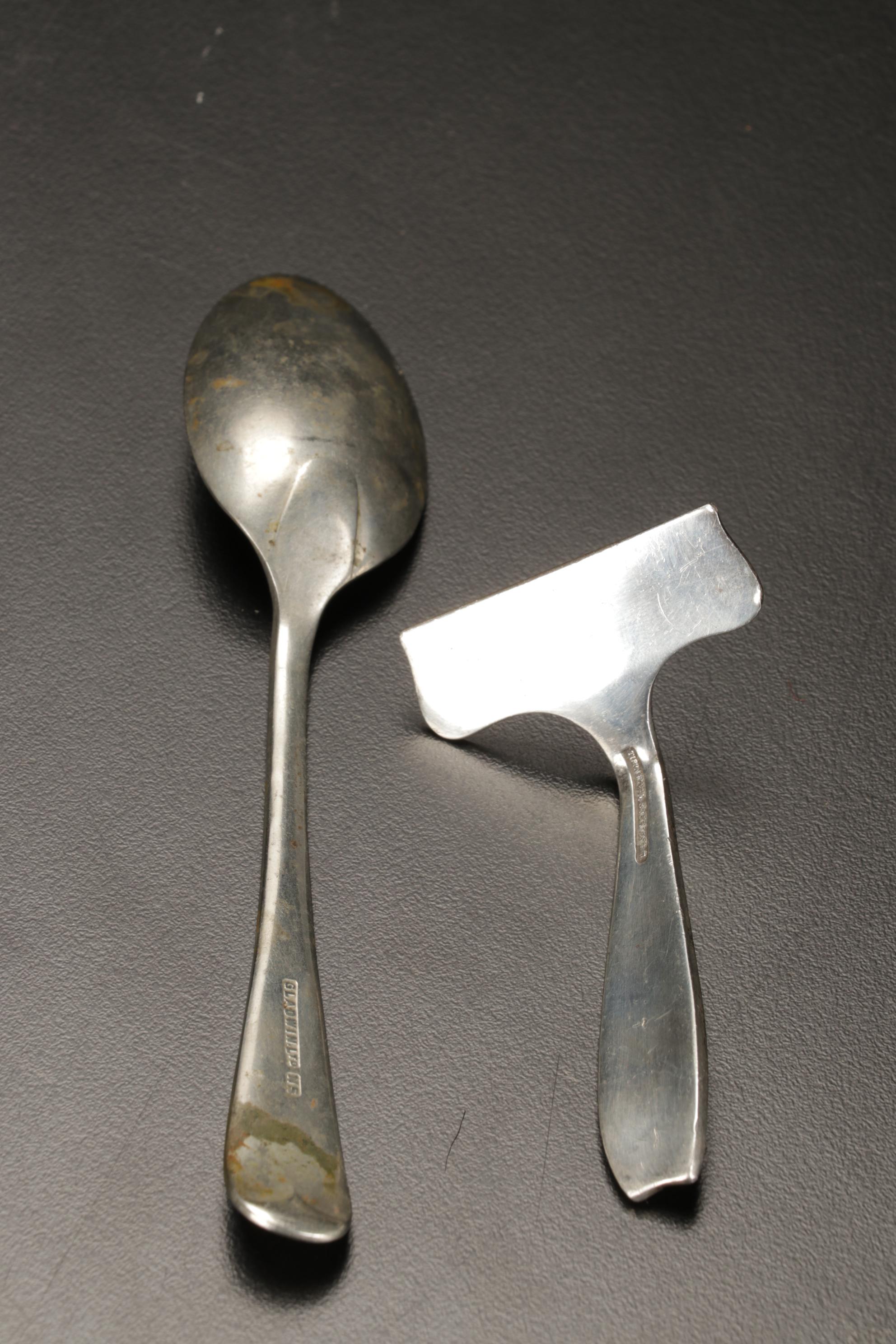 Tiffany & Co. Victorian Sterling Silver Food Pusher with Spoons and