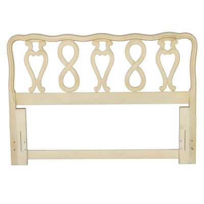 French Provincial Style Painted and Parcel-Gilt Full Size Headboard