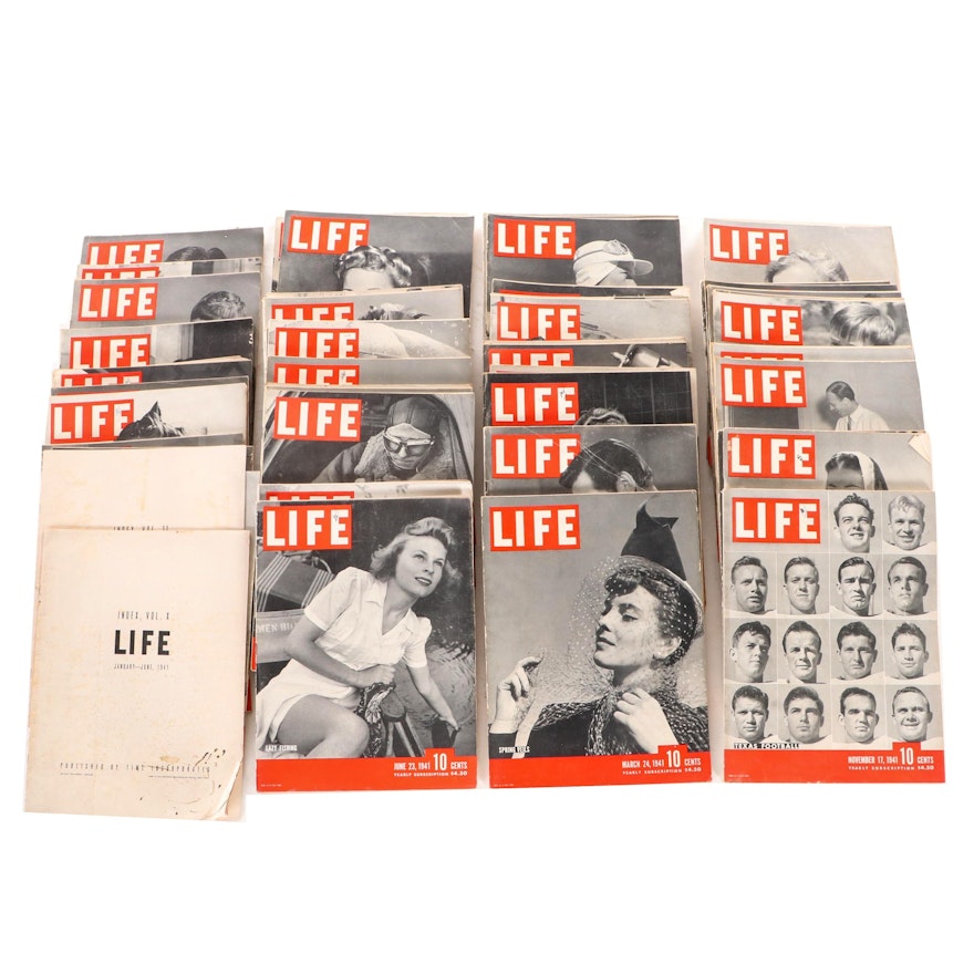 "LIFE" Magazine Collection Featuring World War II Stories and More, 1941