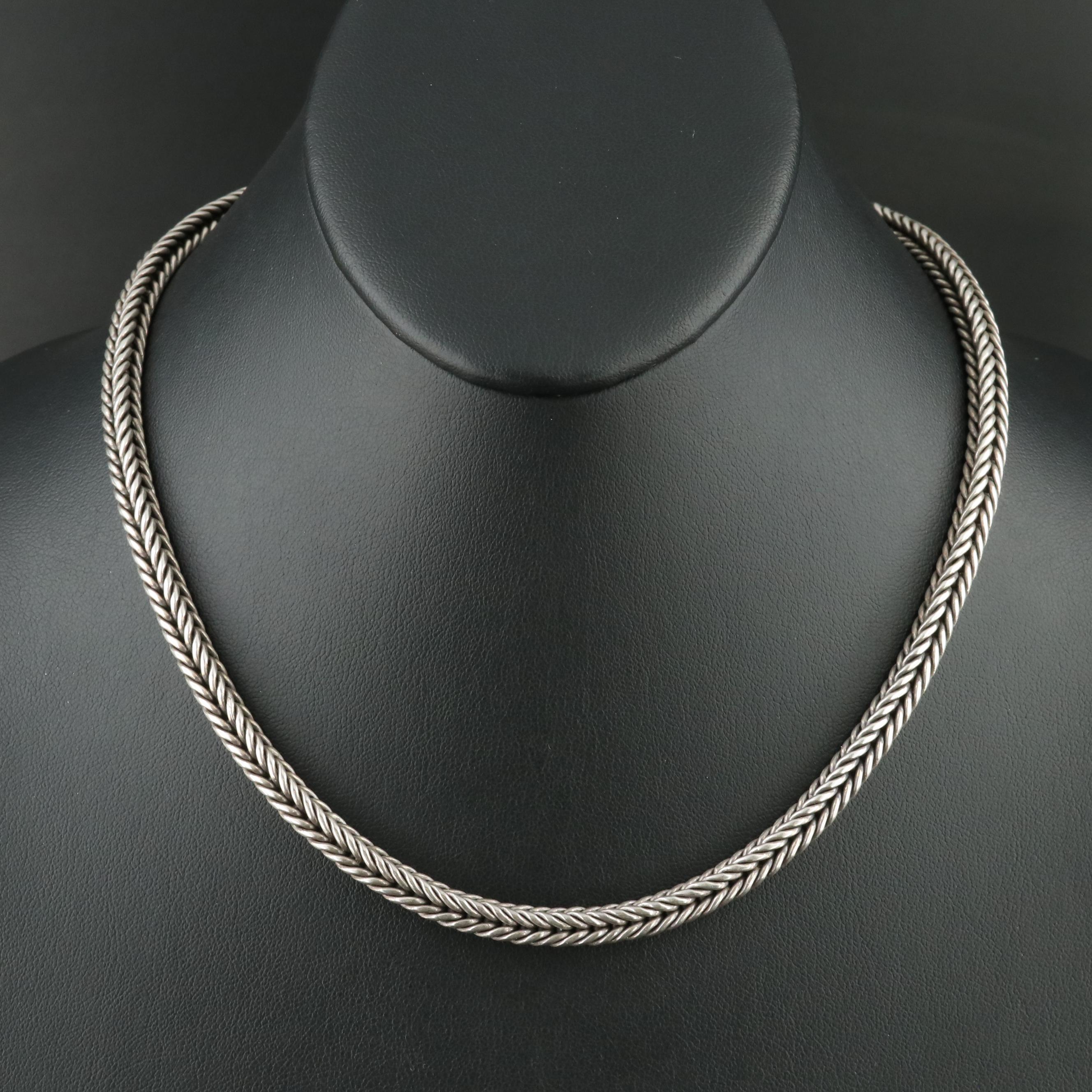 Sterling Foxtail Chain Necklace EBTH