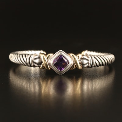 Sterling Amethyst Cuff with 18K Accents