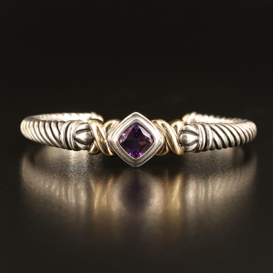Sterling Amethyst Cuff with 18K Accents