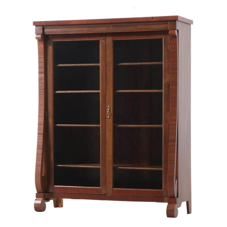 American Empire Revival Mahogany-Stained Bookcase, Early 20th Century