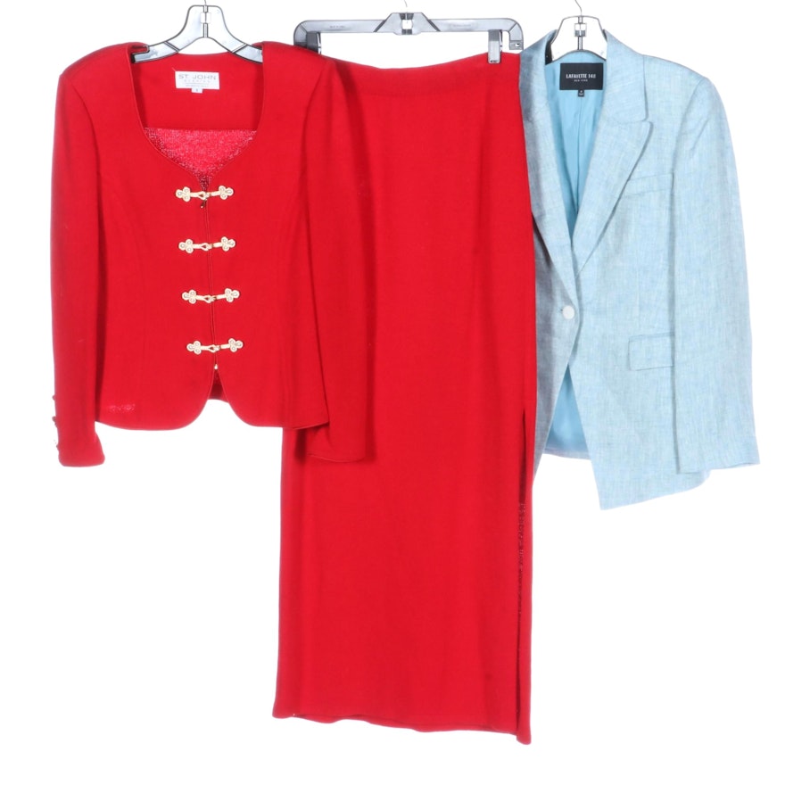 St. John Evening Skirt Suit and Lafayette 148 New York Jacket