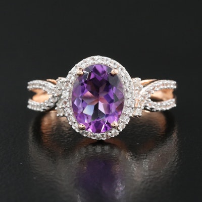 Sterling Amethyst and Sapphire Ring