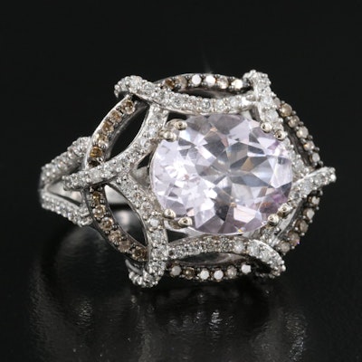 Sterling Amethyst and 1.00 CTW Diamond Ring