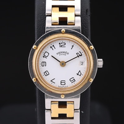 Hermès Paris Clipper Quartz with Date Wristwatch
