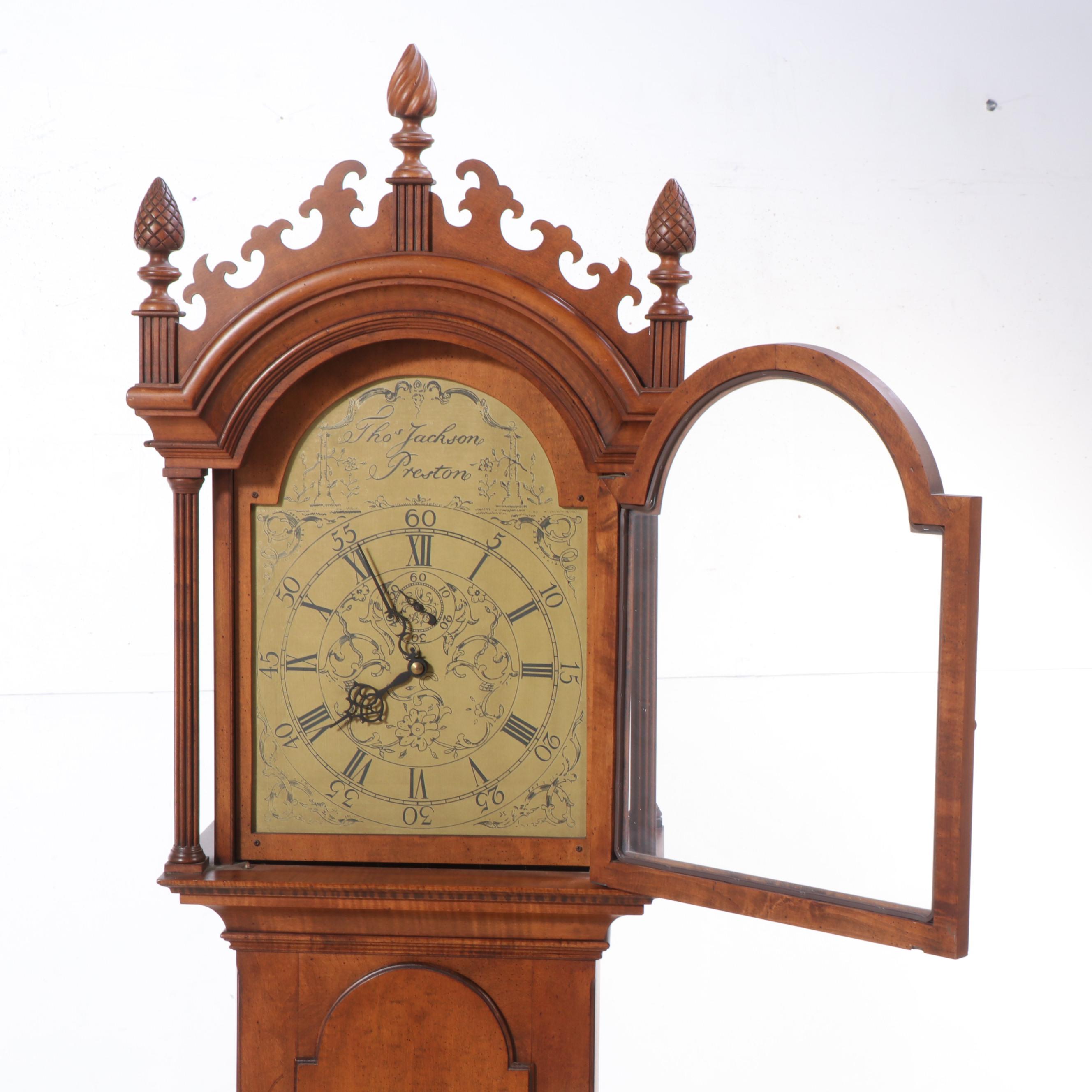 Colonial Clock Co. Tiger Maple Thomas Jackson Preston Reproduction