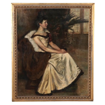 Cornelis Spoor Oil Painting Portrait of European Noble Woman, Circa 1920