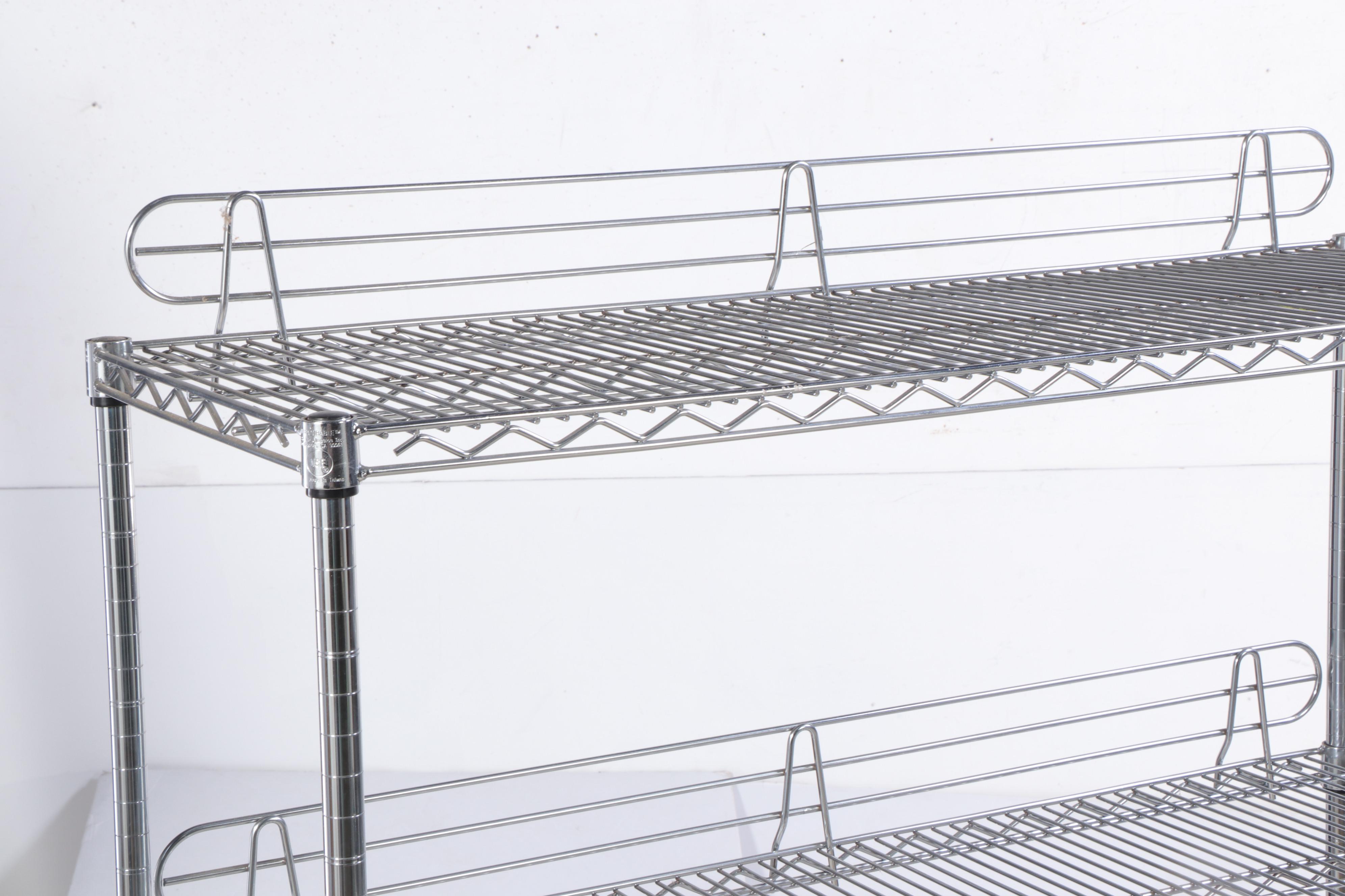 NSF Ultradurable Chromed Steel Industrial Wire Shelving on Casters EBTH