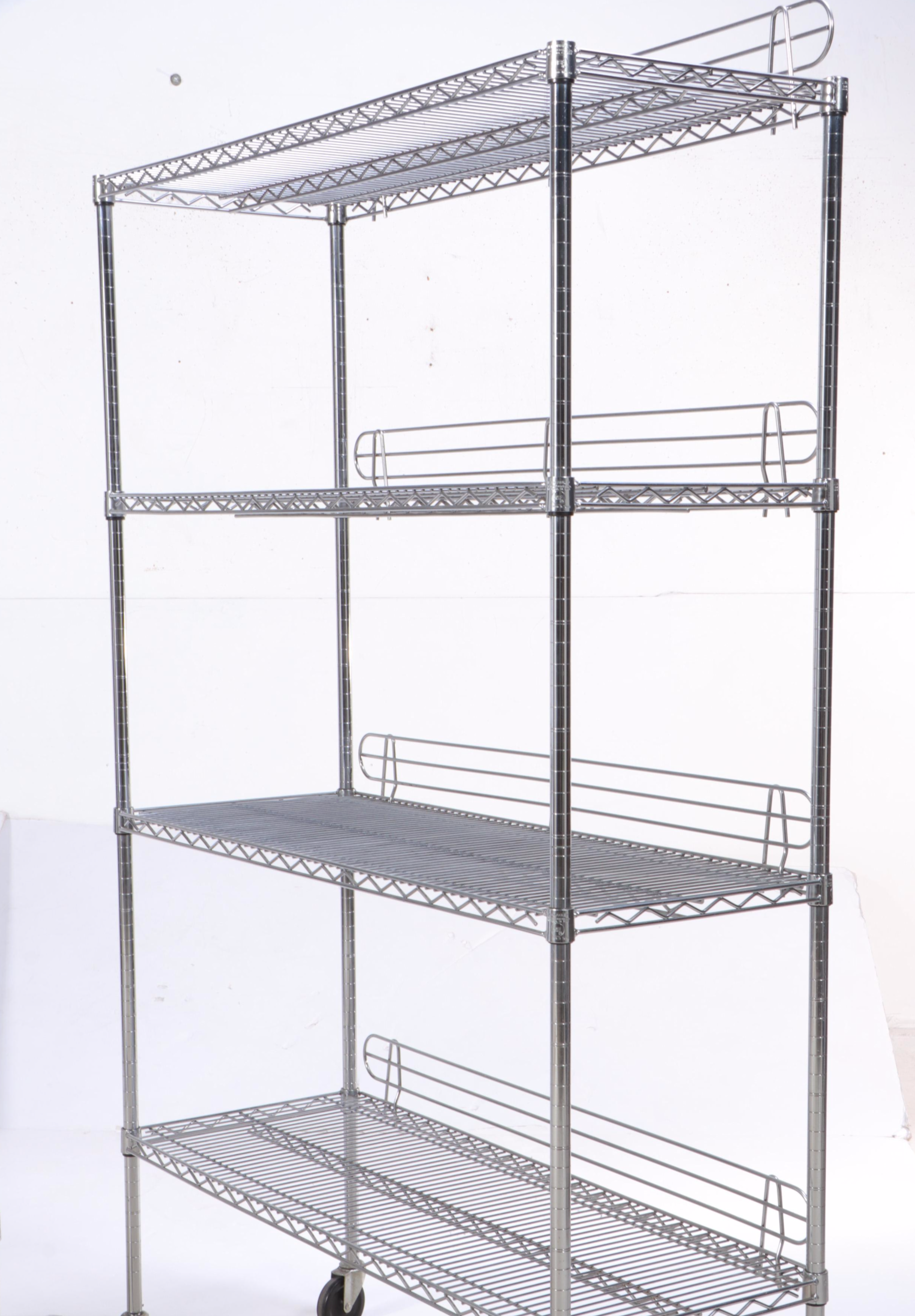 NSF Ultradurable Chromed Steel Industrial Wire Shelving on Casters EBTH