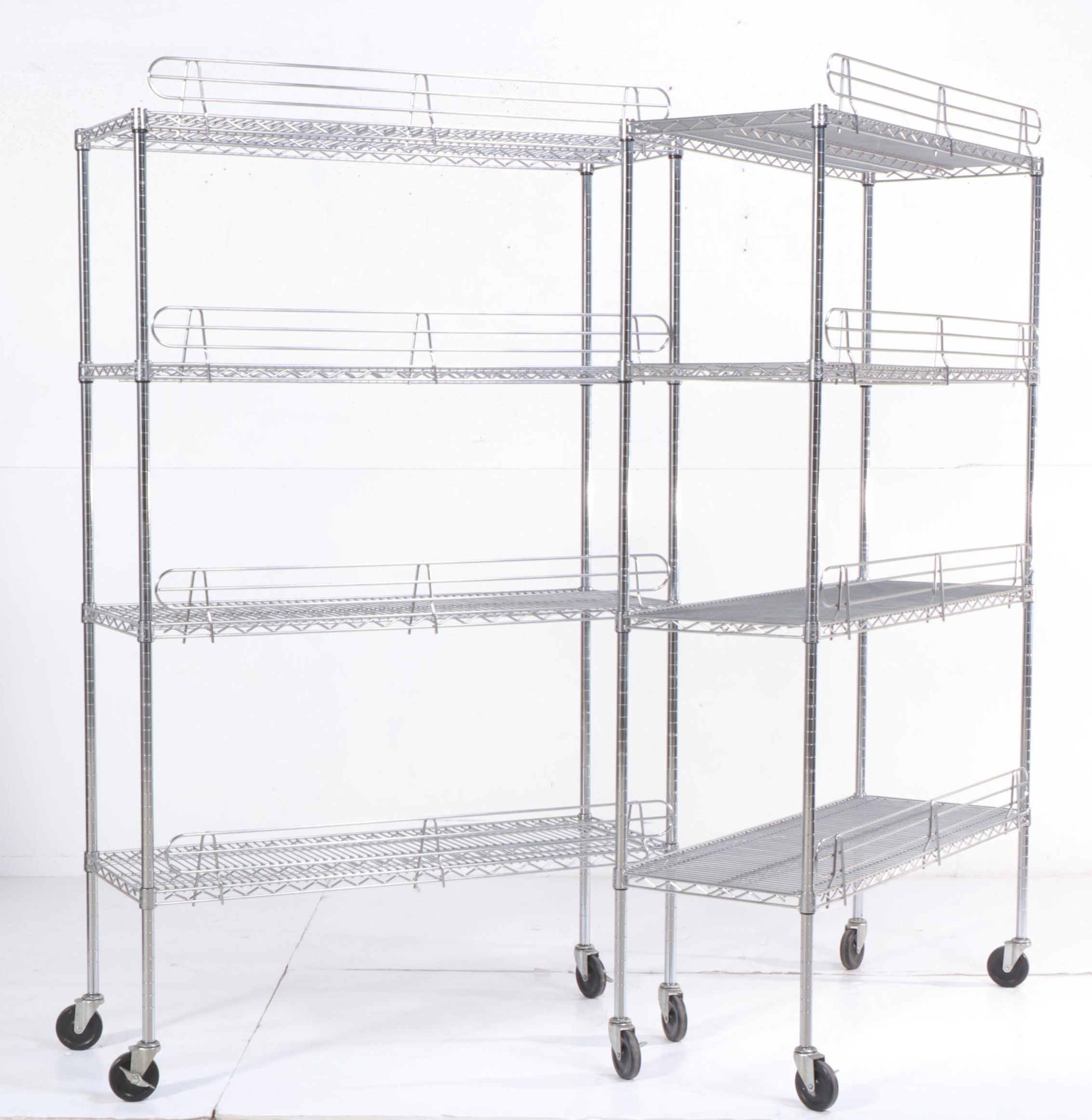 NSF Ultradurable Chromed Steel Industrial Wire Shelving on Casters EBTH
