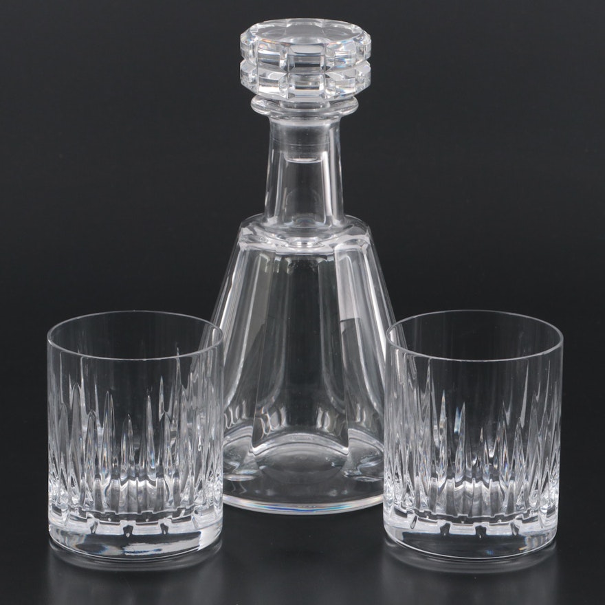 Baccarat "Tallyrand" Crystal Decanter with Reed & Barton "Soho" Old Fashioneds