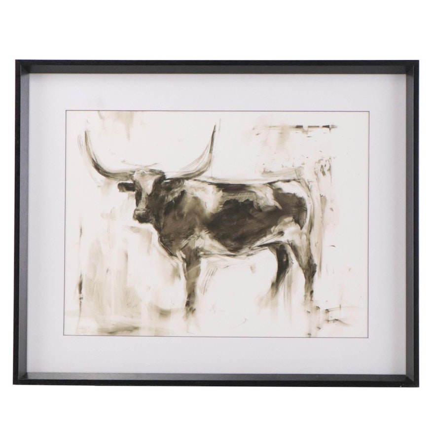 Offset Lithograph of Longhorn