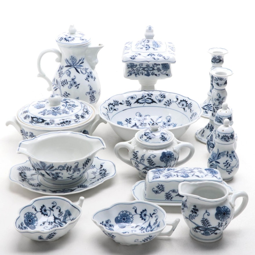 Japanese Blue Danube Candy Dish and More with Other Porcelain Serveware