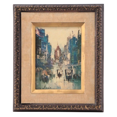 Offset Lithograph of Cityscape